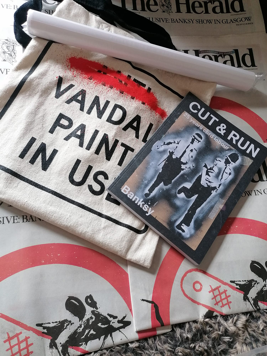 BANKSY-CUT AND RUN MERCHANDISE-from GLASGOW EXHIBITION 2023