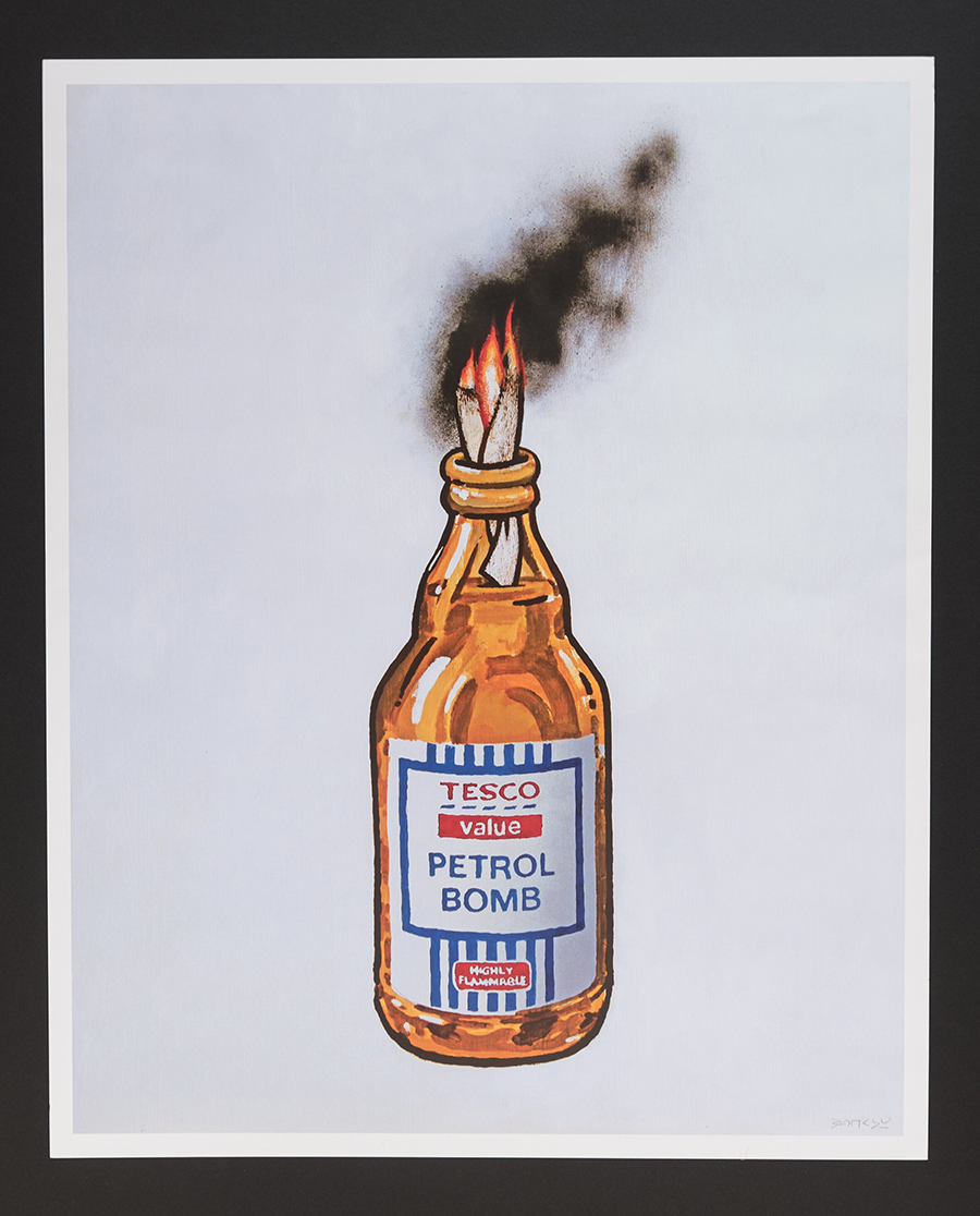 Buy Banksy Tesco Value Petrol Bomb Poster from Bristol Anarchist book fair 2011