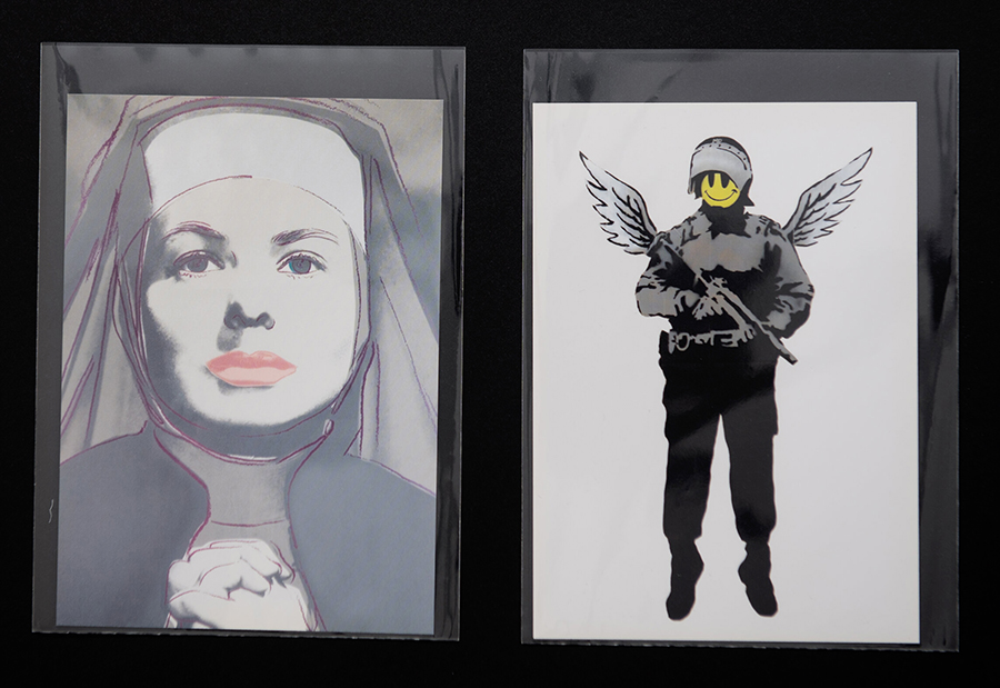  Banksy vs WARHOL exhibition postcards (full set of 2) from 2007