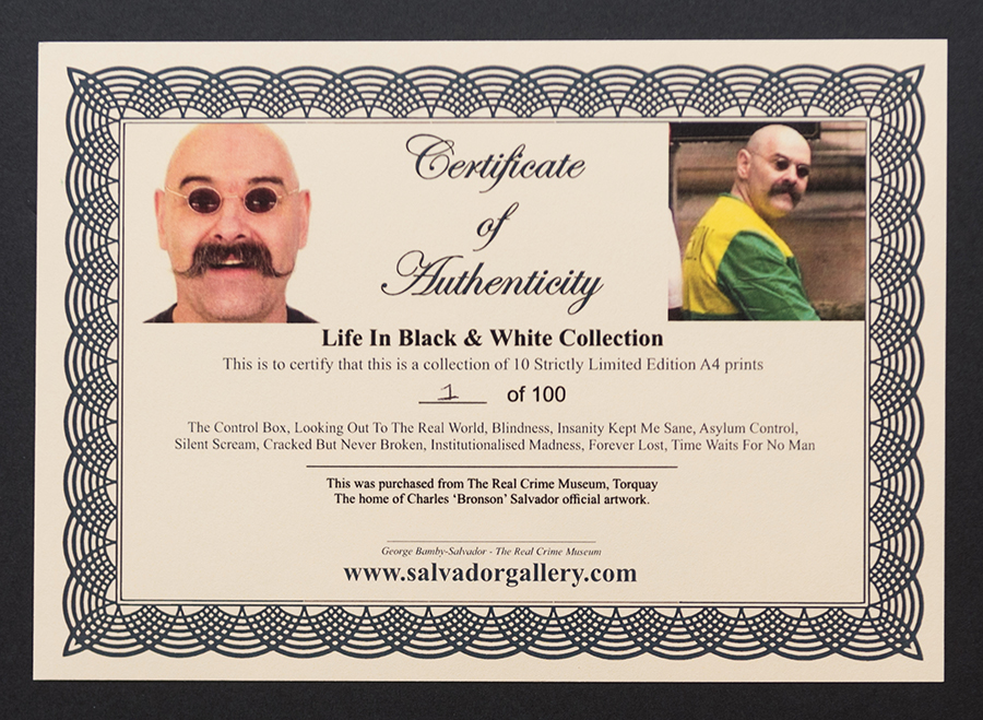 Charles Bronson - Life In Black and White - certificate of authenticity