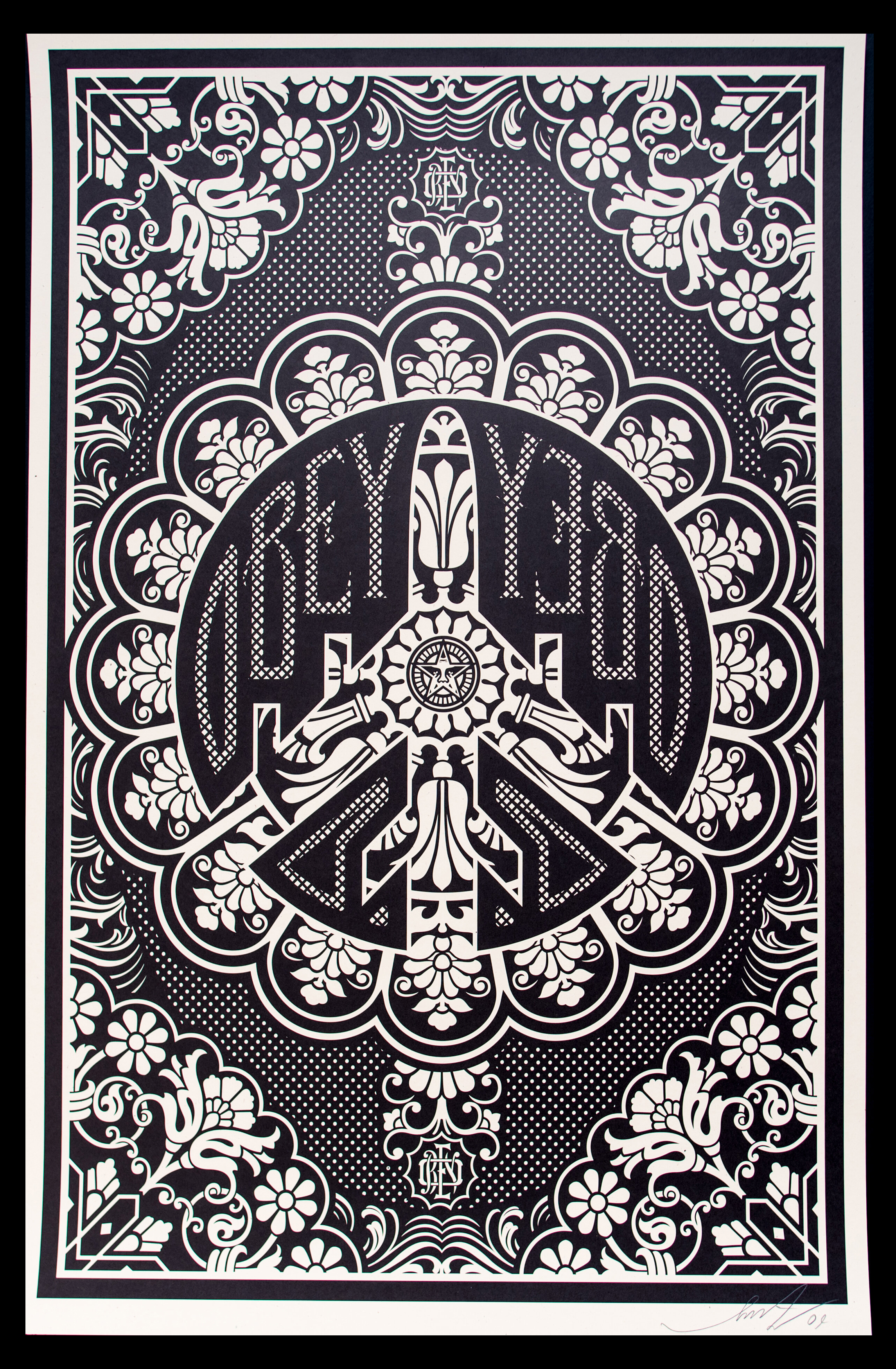 Obey Shepard Fairey Peace Bomber Signed Signed Offset Lithograph 2009