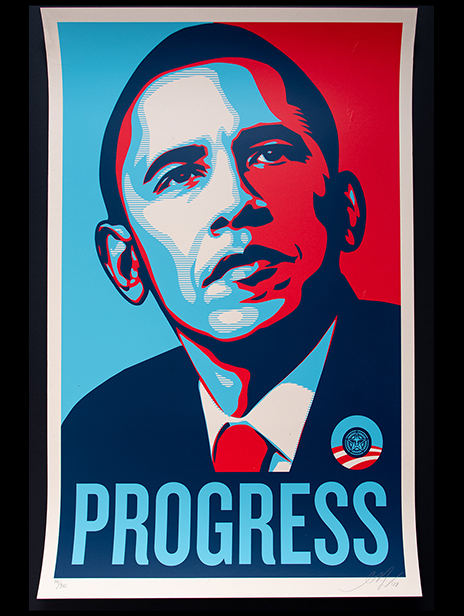 Obama portrait by Shepard Fairey - Progress - Signed limited edition Screenprint in pristine condition