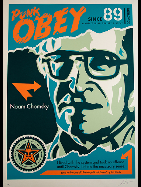 Shepard Fairey - OBEY - Noam Chomsky Print - signed poster